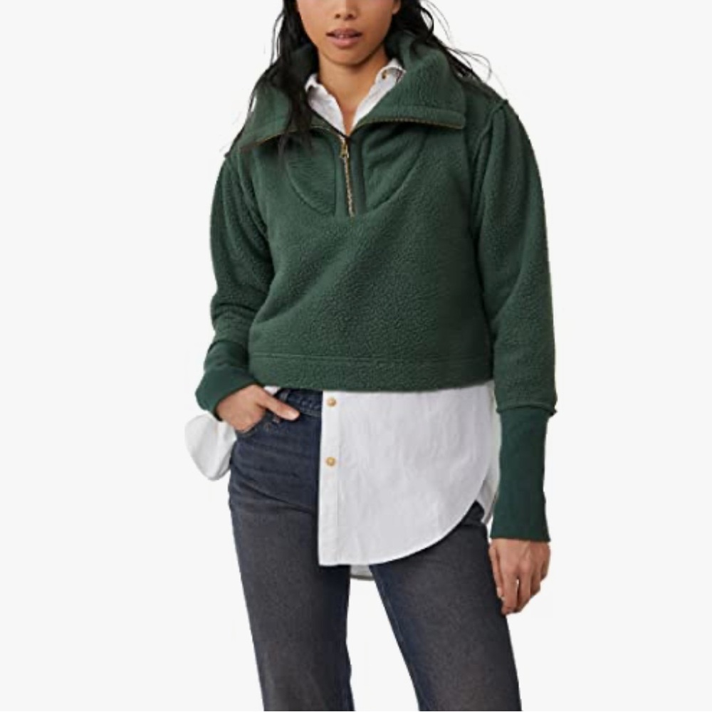 Free People Forest Pine Fleece Pullover